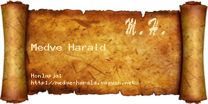 Medve Harald névjegykártya